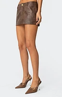 Edikted Scout Washed Faux Leather Skort