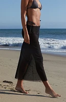 Pacsun Black Destination Mesh Midi Skirt