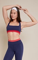 PAC 1980 WHISPER Active Navy Double Bias Sports Bra