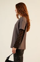 Est. PAC 1980 Lace Layered Long Sleeve T-Shirt