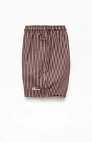 Pacsun Bailey Brown Pinstripe 5" Swim Trunks