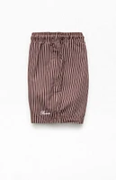 PacSun Bailey Brown Pinstripe 5" Swim Trunks