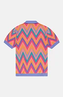 WeSC America Inc Lavender Zigzag Short Sleeve Polo Cardigan
