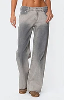 Edikted Joe Loose Fit Low Rise Washed Jeans