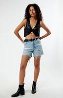 Pacsun Faux Leather Tie Front Vest