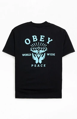 Obey Lotus With Hands T-Shirt