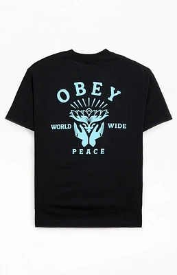 Obey Lotus With Hands T-Shirt