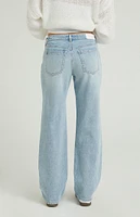 PacSun Jordyn Light Indigo Ripped Low Rise Straight Leg Jeans