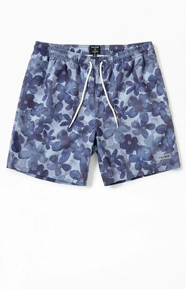 PacSun Recycled Tonal Floral 6.5" Swim Trunks