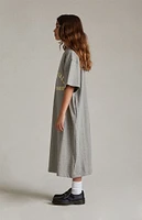 Essentials Light Heather Grey 3/4 Sleeve T-Shirt Dress