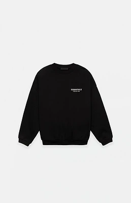 Fear of God Essentials Kids Black Fleece Crew Neck Sweatshirt