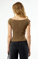 WEWOREWHAT Cap Sleeve Corset Top