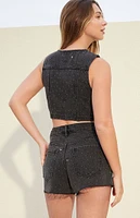 PacSun Studded Ultra Cropped Denim Vest