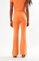 PAC 1980 Kids WHISPER Active Melon Crossover Flare Yoga Pants
