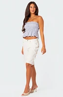 Edikted Katherine Linen Scrunch Tube Top