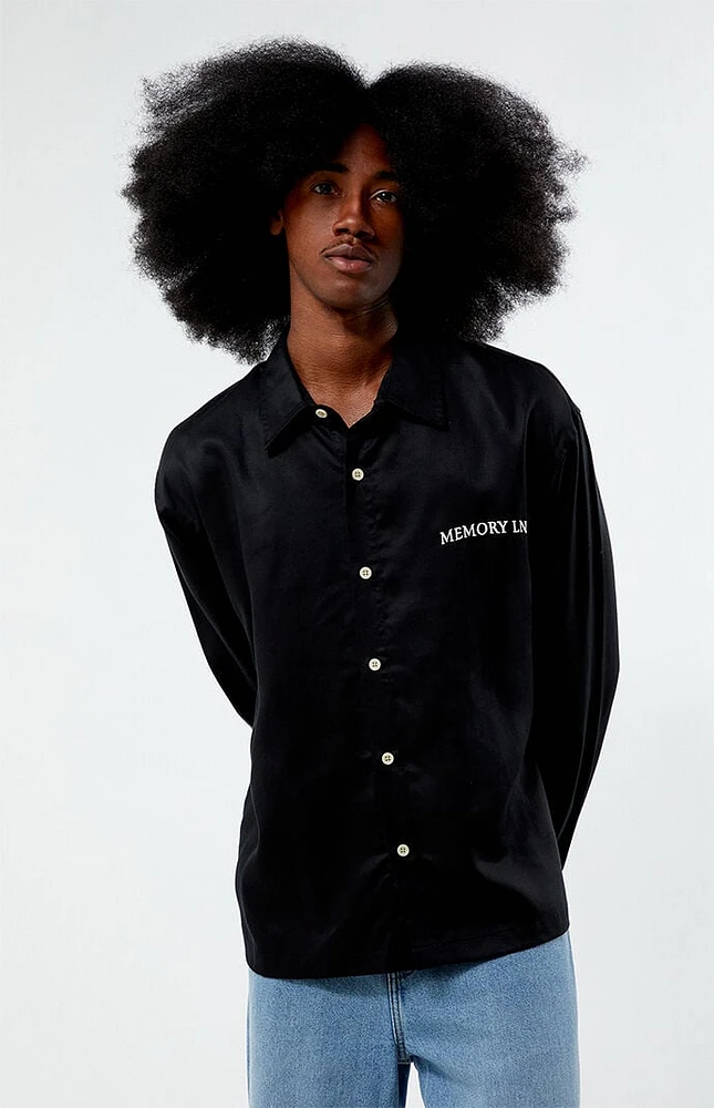 PacSun Embroidered Long Sleeve Camp Shirt