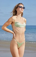 Pacsun Green Briella Shine Adjustable Strap Bikini Bottom