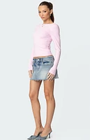 Edikted Brantley Denim Mini Skirt