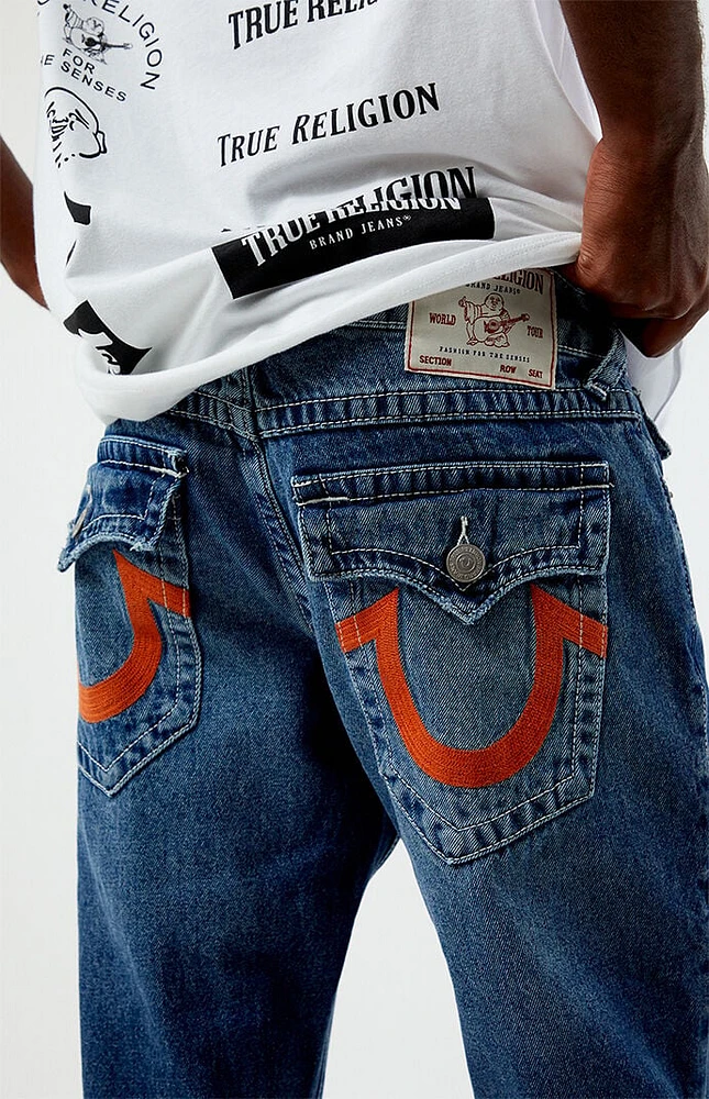 True Religion Ricky Straight Flap Logo Jeans