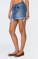 Edikted Tomi Distressed Denim Mini Skirt