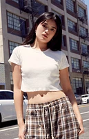 John Galt White Hailie Basic Crop Top