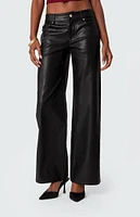 Edikted Faux Leather Straight Leg Pants