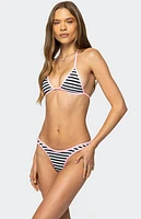 Edikted Jayla Striped Triangle Bikini Top