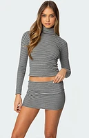 Edikted Leana Striped Turtle Neck Top