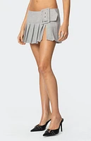 Edikted Tate Belted Pleated Mini Skirt