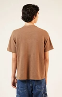Pacsun Brown Solid Waffle Knit T-Shirt