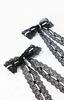 LA Hearts 2 Pack Aria Lace Bow Barrettes