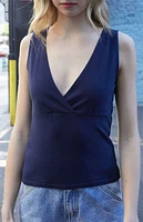 John Galt Navy Surplice Tank Top