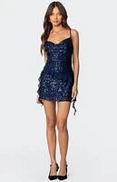 Edikted Sequin Cowl Neck Mini Dress