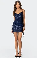 Edikted Sequin Cowl Neck Mini Dress