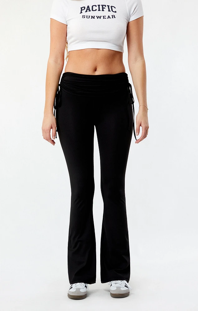 PAC WHISPER Active Cinched Fold-Over Flare Yoga Pants
