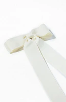 LA Hearts Cream Ribbed Double Loop Bow Barrette