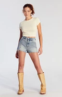 PacSun Rhinestone Butterfly High Waisted Denim Festival  Shorts