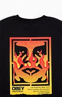Obey Icon Stencil Flame T-Shirt
