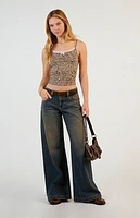 Pacsun Sloane Low Rise Ultra Baggy Jeans Dark Indigo Tinted