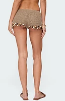 Edikted Kairi Bead Crochet Shorts