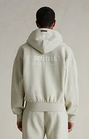 Fear of God Essentials Heather Stone Classic Fleece Zip Up Hoodie