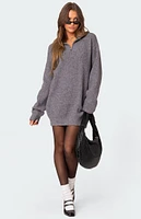 Edikted Quarter Zip Knit Mini Dress