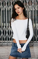 John Galt White Mayson Off-The-Shoulder Long Sleeve Top