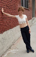 White Zelly Cropped Top