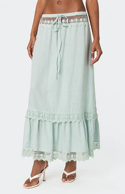 Edikted Semi Sheer Lacey Maxi Skirt