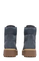 Timberland Women's Dark Blue Nubuck Stone Street 6inch Lace-Up Waterproof Boots