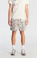 Pacsun Cream Aaron Paisley Mesh Volley Shorts