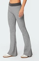 Edikted Lei Contrast Knit Flared Pants