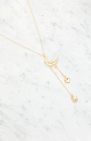 LA Hearts Moon Pendant Necklace
