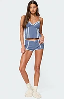 Edikted Eliane Contrast Lacey Tank Top